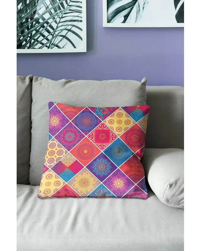 Anatolia-3 Pattern Double-Sided Printed Suede Cushion Cover - 3