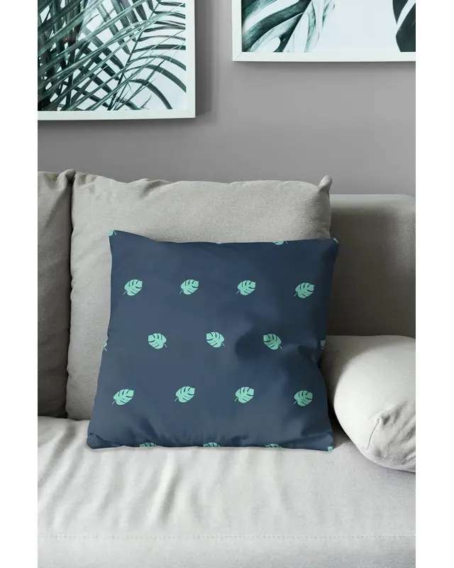 Navy Polka - 3 Pattern Double-Sided Printed Suede Cushion Cover - 3