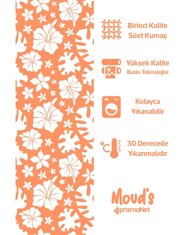Orange Summer Flowers Rectangular Easy-Care Suede-Feel Tablecloth - MS-182 - 2