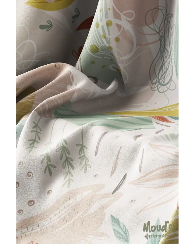 Xero Floral 2 Flower Rectangular Easy-Care Suede-Feel Tablecloth - MS-100 - 3
