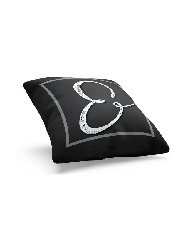 E Letter Pattern Double-Sided Printed Suede Cushion Cover - 2