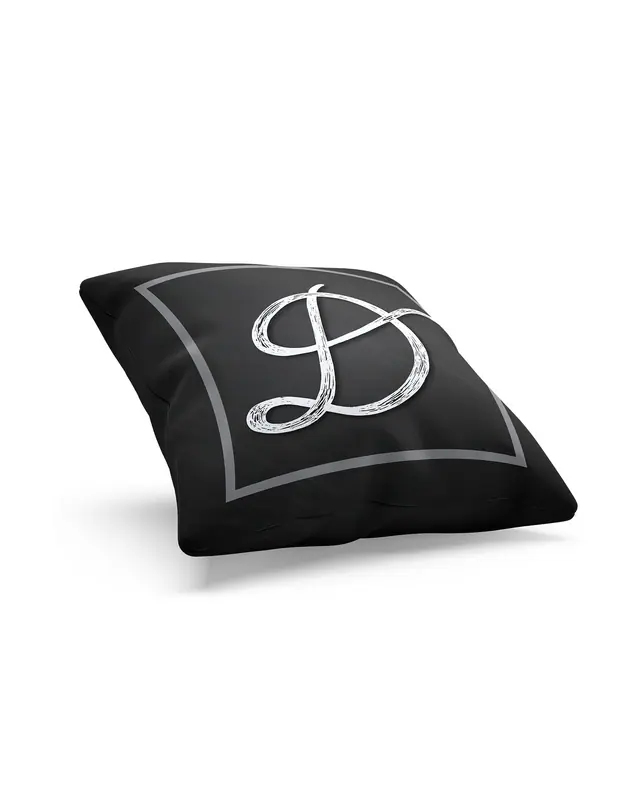 D Letter Pattern Double-Sided Printed Suede Cushion Cover - 2