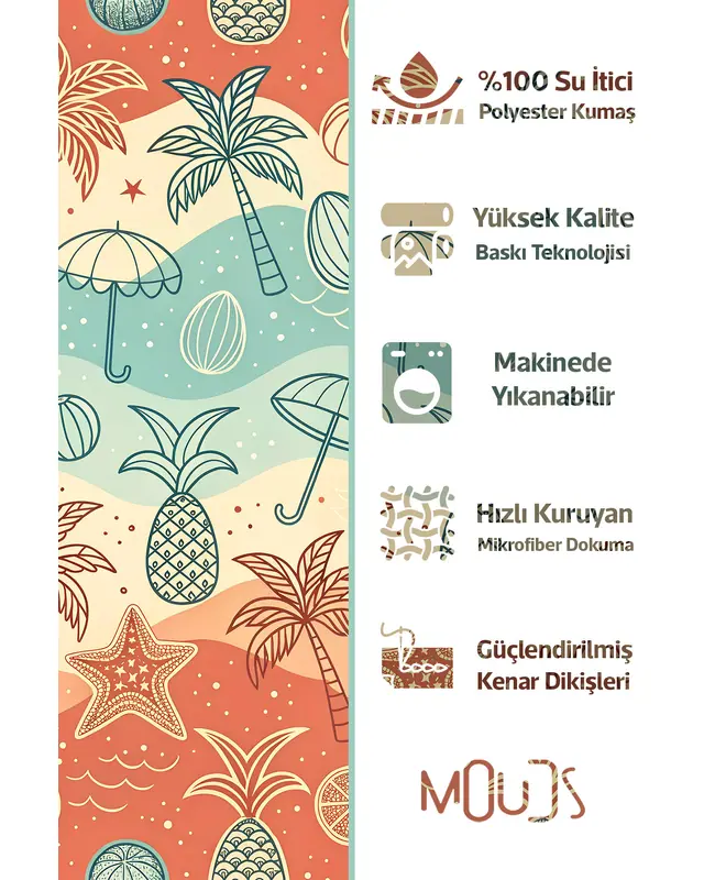 Shower Curtain, Summer Colors Patterned Shower Curtain, Bathtub Curtain, Rings Included 175x200cm - BP-94 - 3