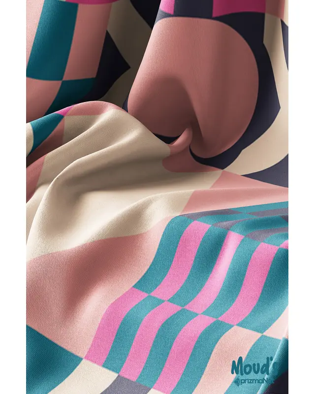 Geometric 2 Pattern Printed Suede Table Runner - 4