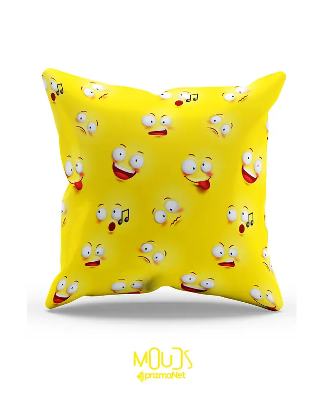 Emoji Smile Pattern Double-Sided Printed Single Cushion Cover - 2