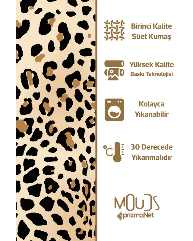 Leopar Pattern Double-Sided Printed Single Cushion Cover - 3