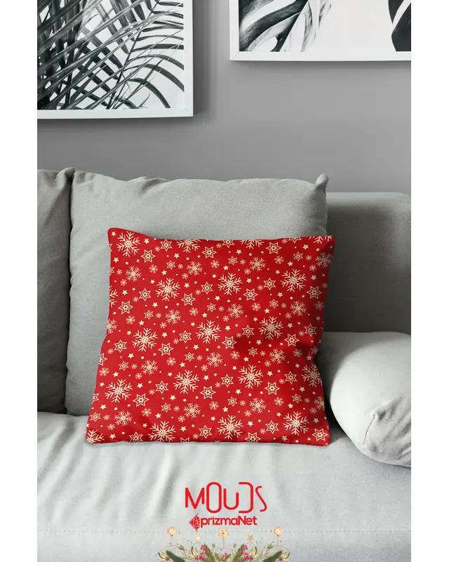 Snowflakes Christmas Pattern Double-Sided Printed Suede Cushion Cover PL1125-4LÜ - 2