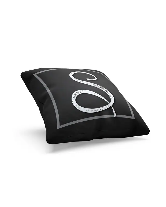 S Letter Pattern Double-Sided Printed Suede Cushion Cover - 2