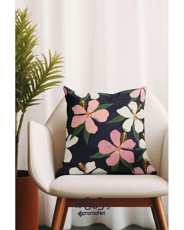 Double-Sided Printed Flower Pattern Set of 4 Coordinated Suede Cushion Cover - 5