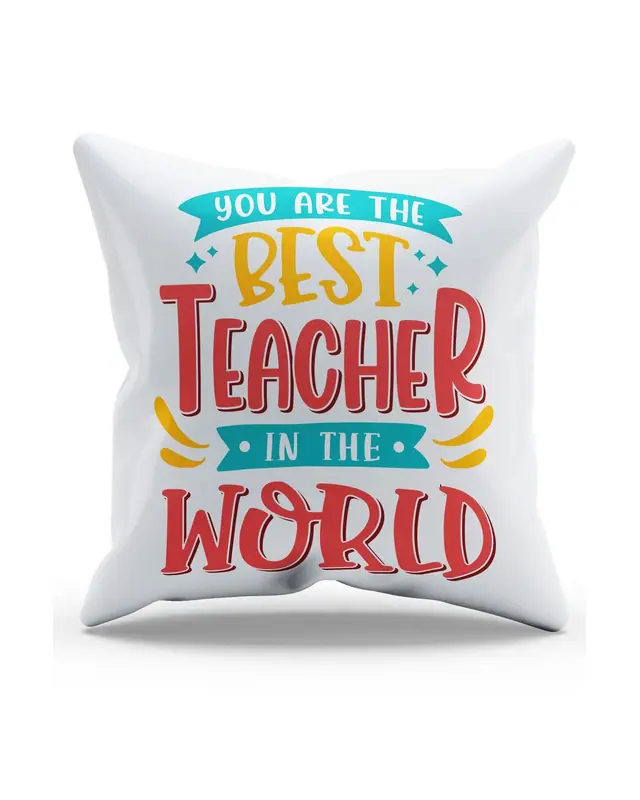 En Best Teacher Pattern Double-Sided Printed Suede Cushion Cover PL780