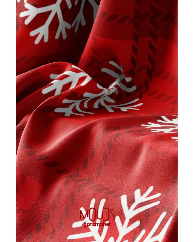 Kareli Snowflakes Christmas Pattern Suede Table Runner - 3