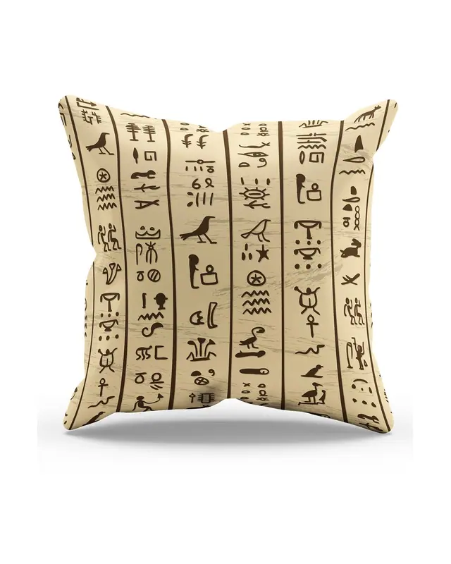 Egypt Pattern Double-Sided Printed Suede Cushion Cover