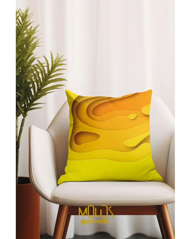 Çift Tarafı Baskılı Depth Color Desenli 4'lü Kombin Süet Kırlent Kılıfı - 5