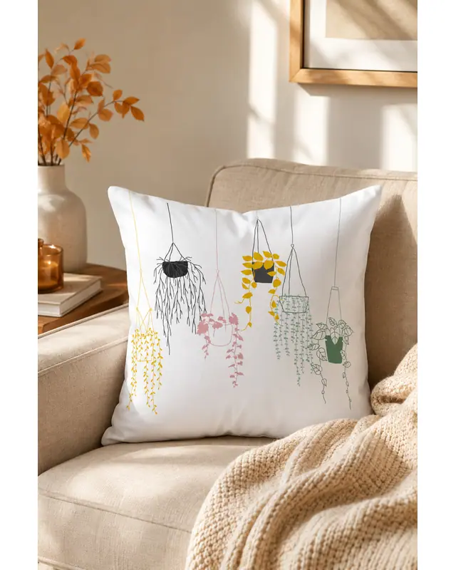 Double-Sided Printed Green Sweet Home Series Pattern Set of 4 Coordinated Suede Cushion Cover - PLG204 - 5