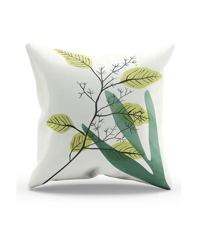 Zeytin Dalı - 5 Pattern Double-Sided Printed Suede Cushion Cover