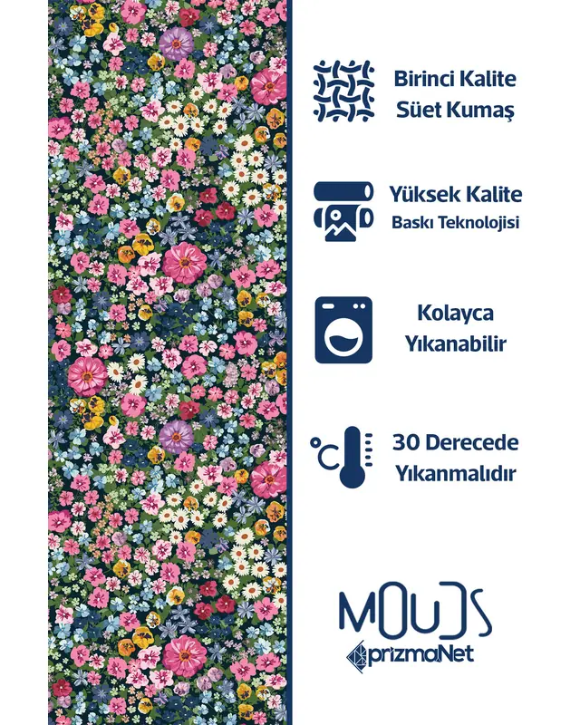 Süet Dokulu Kumaş Violet Desenli Mutfak Önlüğü, Aşçı Önlüğü, Garson Önlüğü, Restoran Önlük - 3