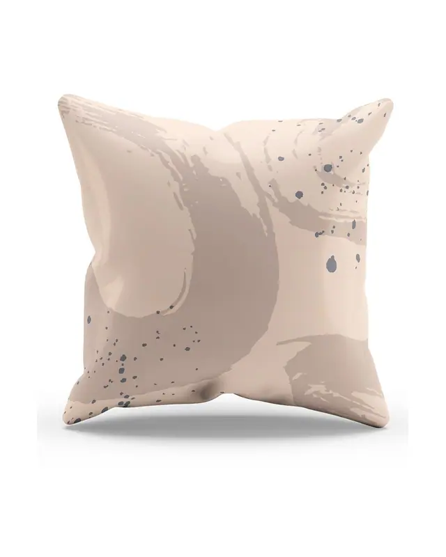 Double-Sided Printed Brown Brush Pattern Set of 4 Coordinated Suede Cushion Cover - 8