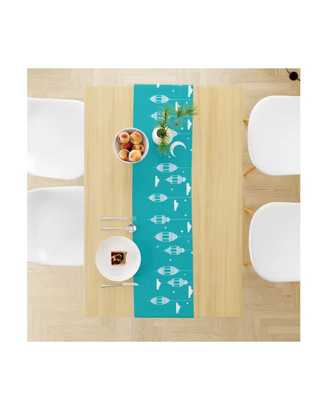Ramazan Desenli 40X140 Runner Masa Örtüsü, Dertsiz Süet Dokulu Runner, Leke Tutmaz Runner - 2