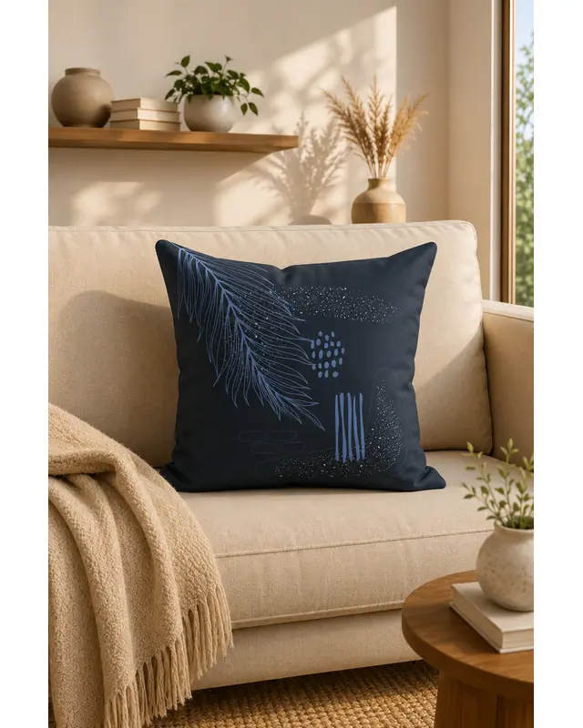 Double-Sided Printed Tüy Series Pattern Set of 4 Coordinated Suede Cushion Cover - PLG157 - 5