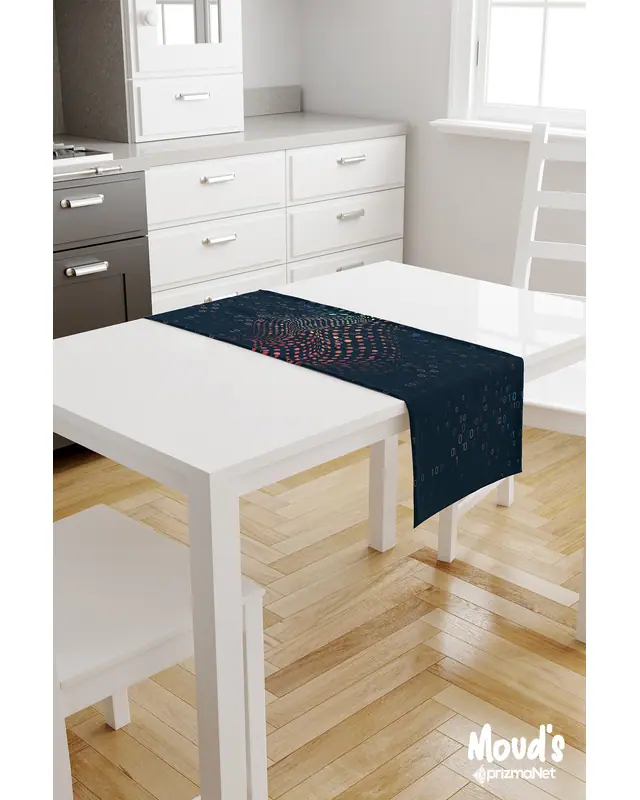 Coder Color Desenli Baskılı Süet Runner Masa Örtüsü - 2