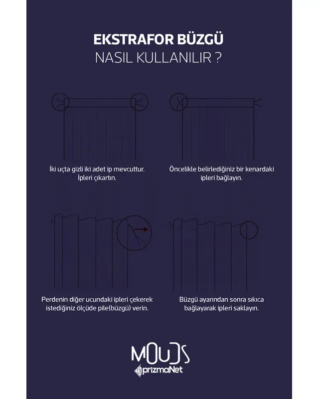 Anka Desenli Süet Oturma Odası Salon Fon Perde Dijital Baskılı Ekstrafor Büzgü 2 Kanat PRD-1064 - 5
