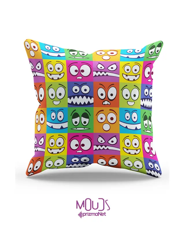 Cube Face Pattern Double-Sided Printed Single Cushion Cover