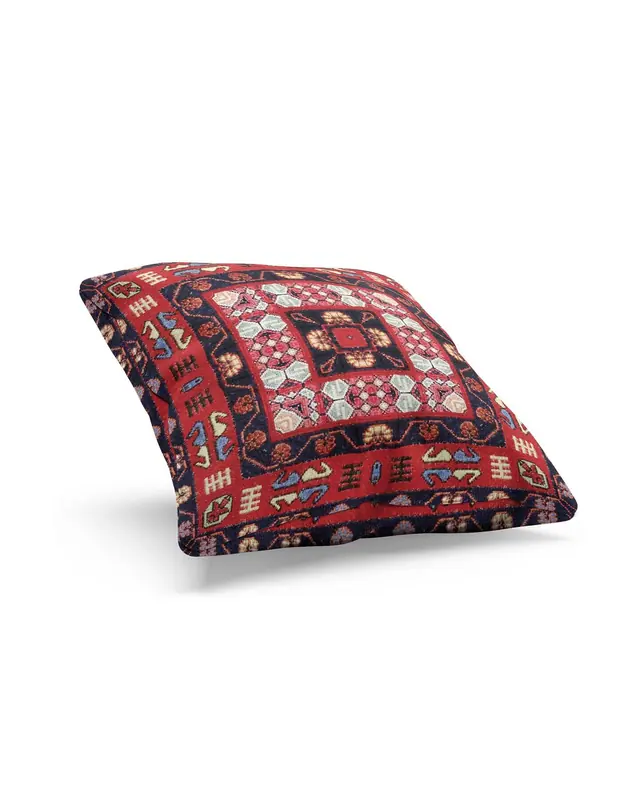 Türkiye Kilim-4 Pattern Double-Sided Printed Suede Cushion Cover - 2