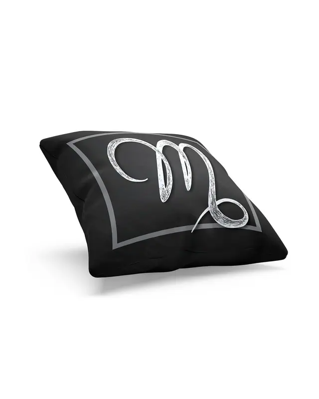 M Letter Pattern Double-Sided Printed Suede Cushion Cover - 2