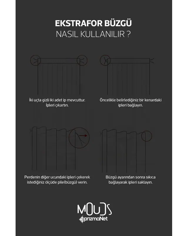 Enjoy Desenli Fon Perde Genç Odası Oturma Odası Süet Dijital Baskılı Ekstrafor Büzgü TEK KANAT - 4