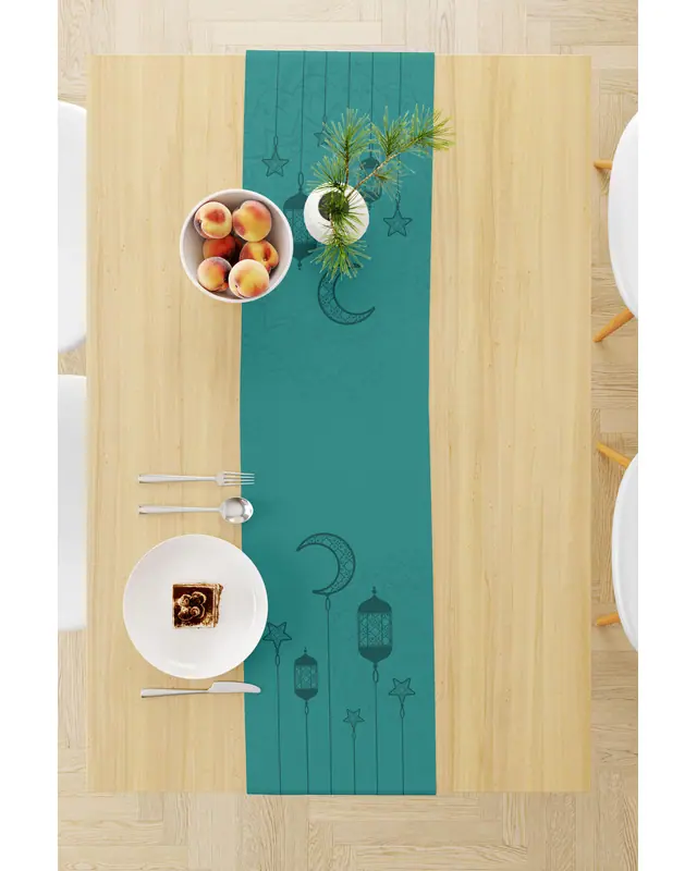 Ramadan Pattern 40X140 Table Runner, Easy-Care Suede Textured Runner, Stain-Resistant Runner - 2