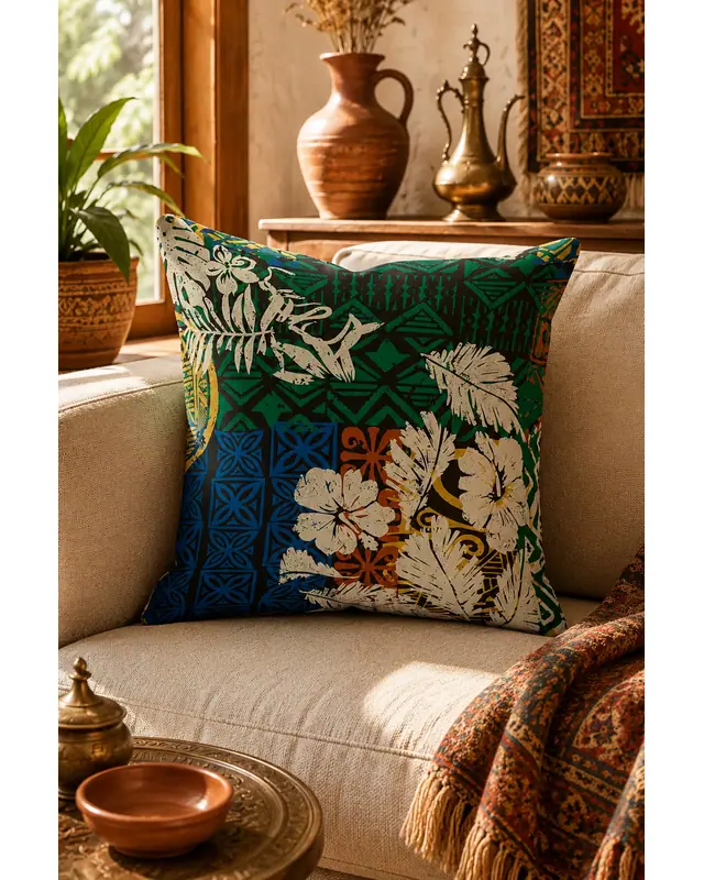 Double-Sided Printed Ethnic Pattern Pattern Set of 4 Coordinated Suede Cushion Cover - 7