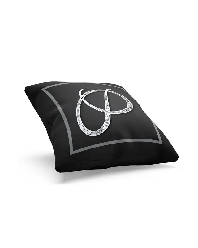 P Letter Pattern Double-Sided Printed Suede Cushion Cover - 2