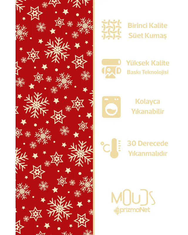 Snowflakes Christmas Pattern Double-Sided Printed Suede Cushion Cover PL1125-4LÜ - 4