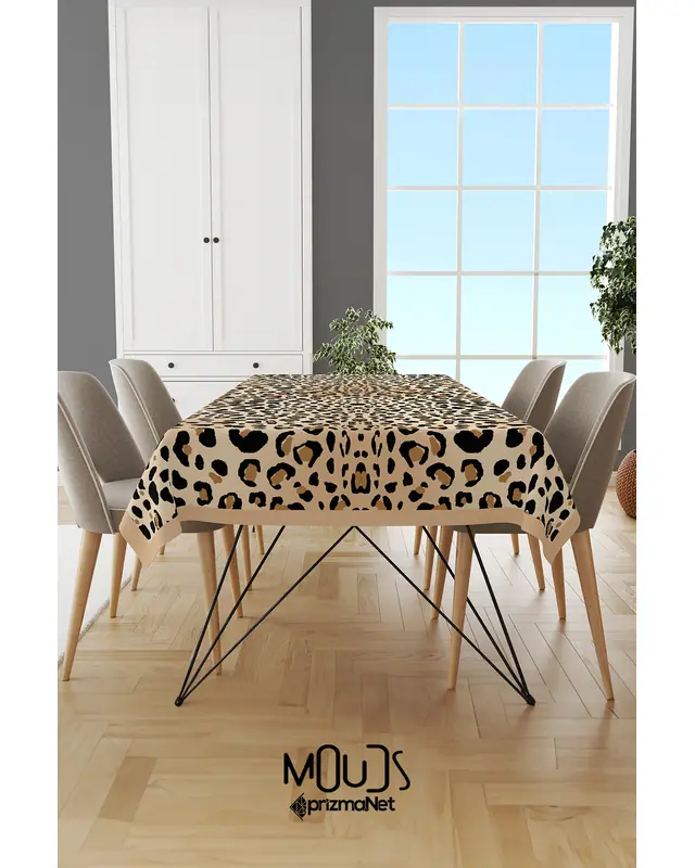 Leopard Rectangular Easy-Care Suede-Feel Tablecloth - MS-280 - 2