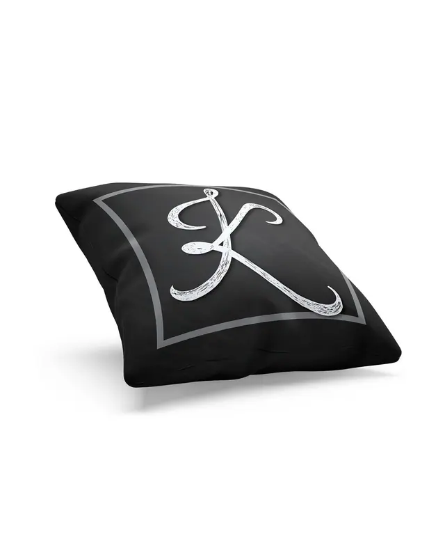 K Letter Pattern Double-Sided Printed Suede Cushion Cover - 2