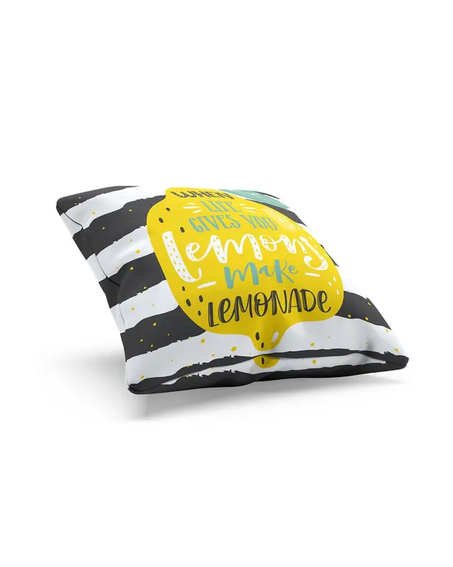 Lemon-1 Pattern Double-Sided Printed Suede Cushion Cover - 2