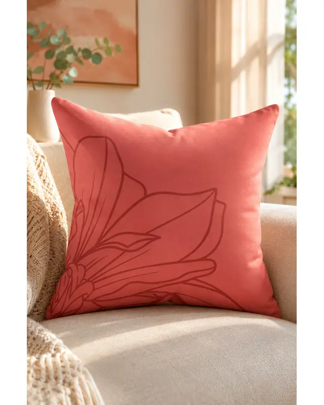 Double-Sided Printed Pastel Line-2 Pattern Set of 4 Coordinated Suede Cushion Cover - 7