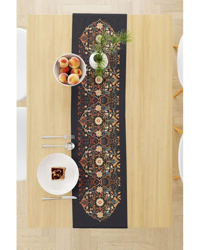 Ramazan Desenli 40X140 Runner Masa Örtüsü, Dertsiz Süet Dokulu Runner, Leke Tutmaz Runner - 3