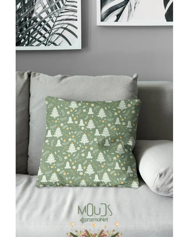 Haki Christmas Pattern Double-Sided Printed Suede Cushion Cover PL1124-4LÜ - 2