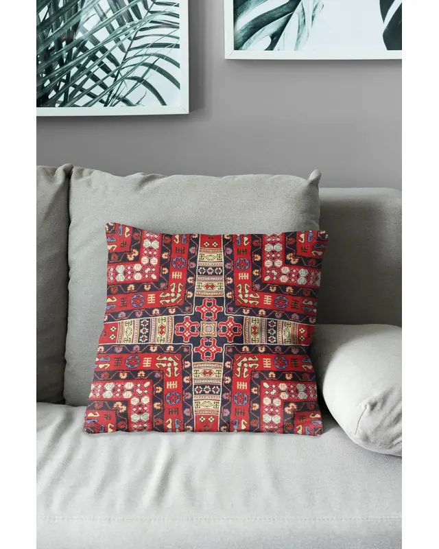 Türkiye Kilim-6 Pattern Double-Sided Printed Suede Cushion Cover - 3