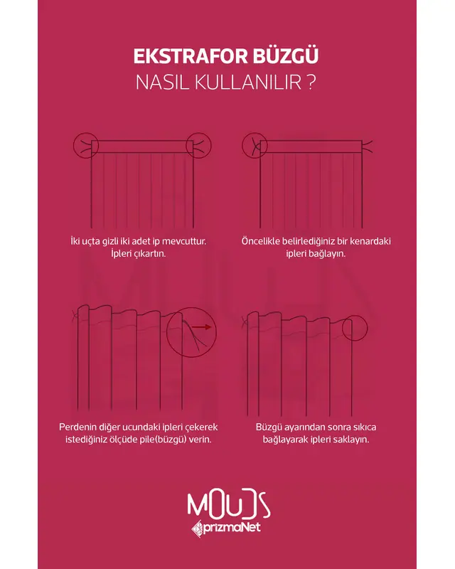 Fuchsia Patterned Suede Living Room Decorative Curtain Digital Printed Pencil Pleat - Single Panel - PRD-1000-TK - 4