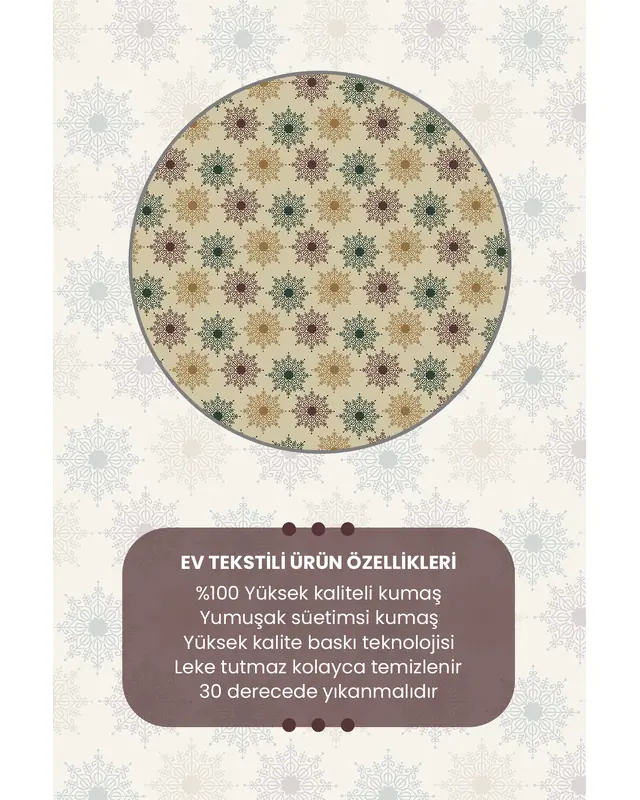 Beige Snowflakes Christmas Rectangular Easy-Care Suede-Feel Tablecloth - MS-274 - 3