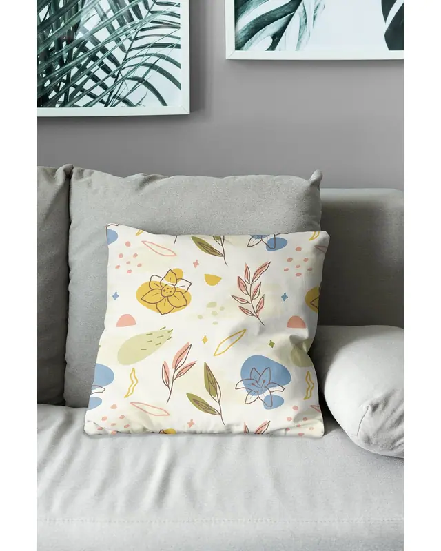 2'li Autumn Series-2 Pattern Double-Sided Printed Suede Cushion Cover Set - 7