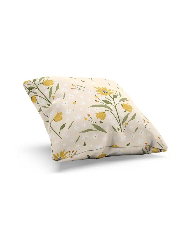 Camomile-1 Pattern Double-Sided Printed Suede Cushion Cover - 2
