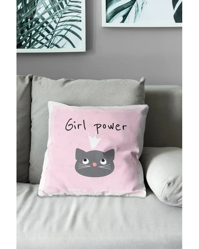 Girl Power-2 Pattern Double-Sided Printed Suede Cushion Cover - 3