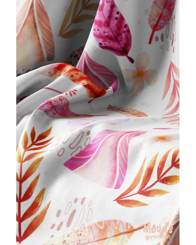 Pink Bohemian Pattern Printed Suede Table Runner - 3