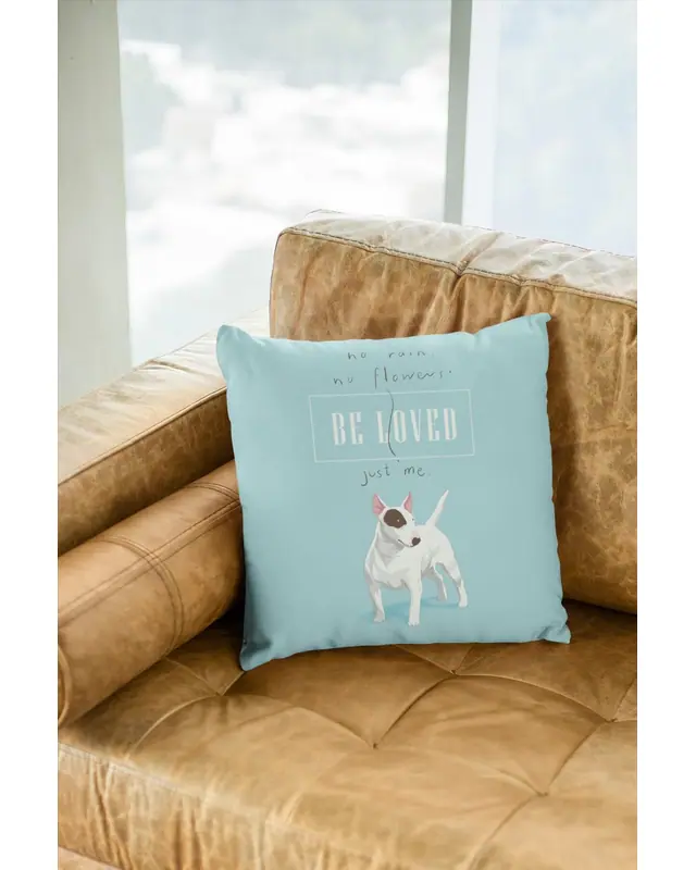Blue Teriyer Dog Pattern Double-Sided Printed Suede Cushion Cover PL779 - 4