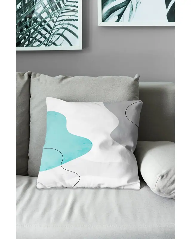 Double-Sided Printed Undulation Pattern Set of 4 Coordinated Suede Cushion Cover - 7