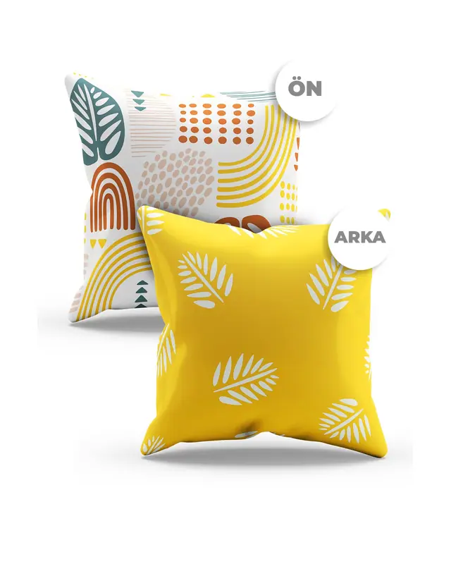 2'li Autumn Pattern Double-Sided Printed Suede Cushion Cover Set - 2