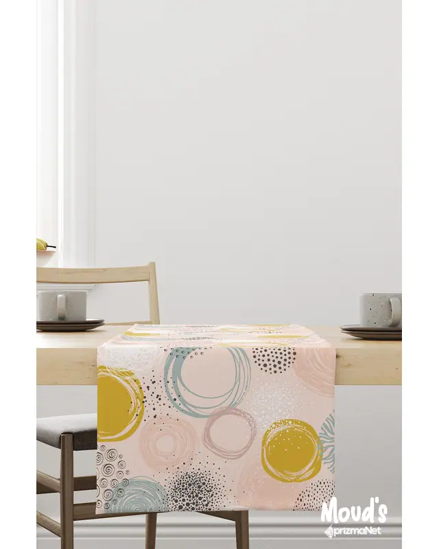 Xero Floral 1 Pattern Printed Suede Table Runner - 4